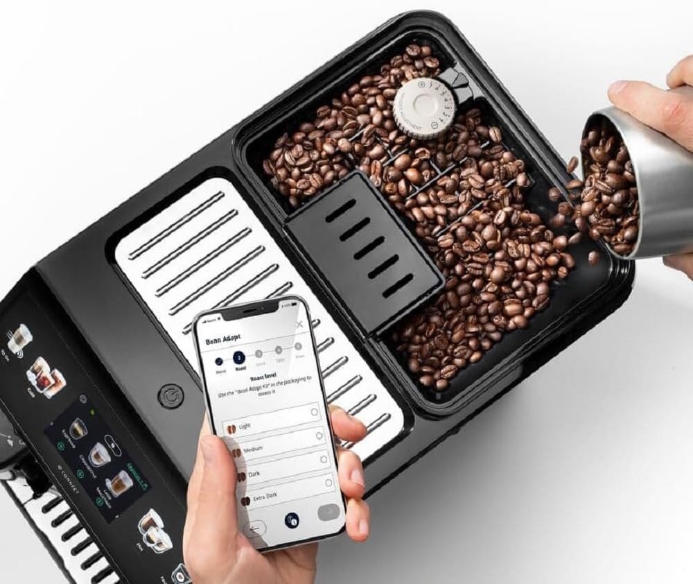La cafetière expresso avec broyeur Delonghi Eletta Explore propose uen fonctionnalité Bean Adapt pour guider l'utilisateur dans le réglage de la machine.