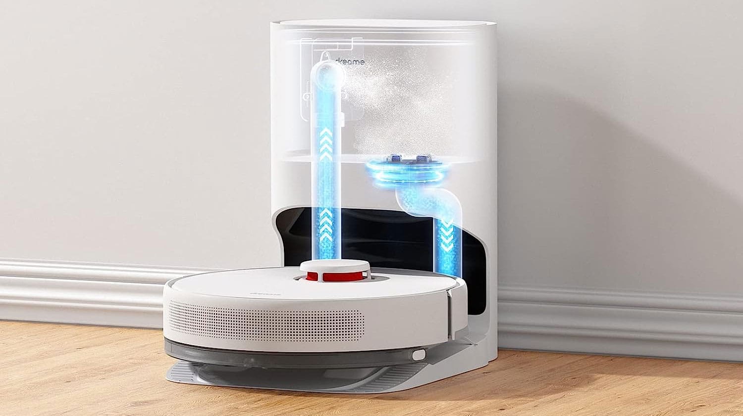 Dreame D10 Plus : base avec vidange automatique.