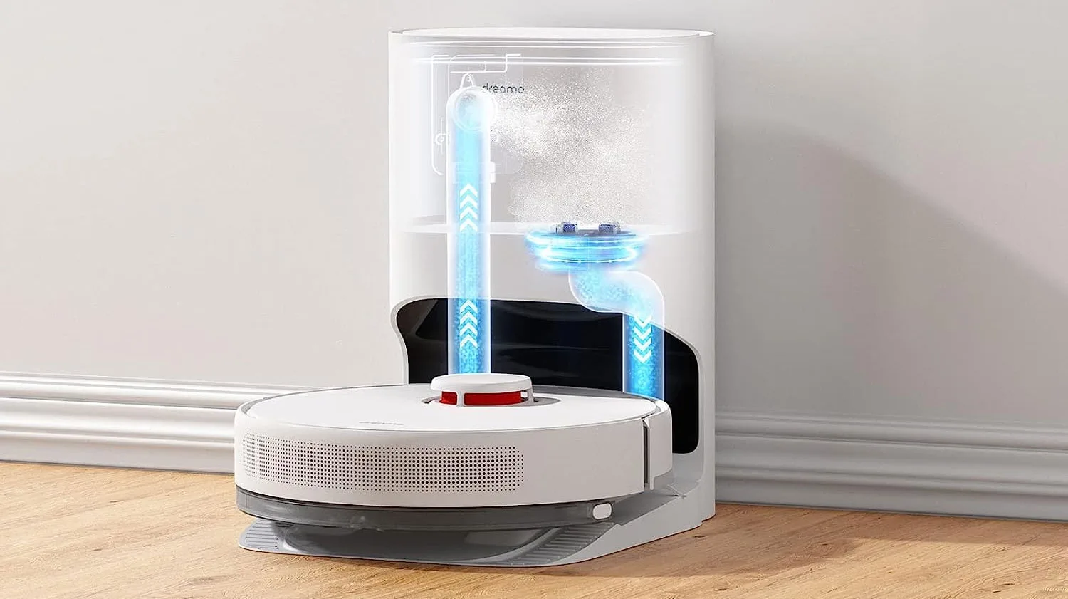 Dreame D10 Plus : base avec vidange automatique.