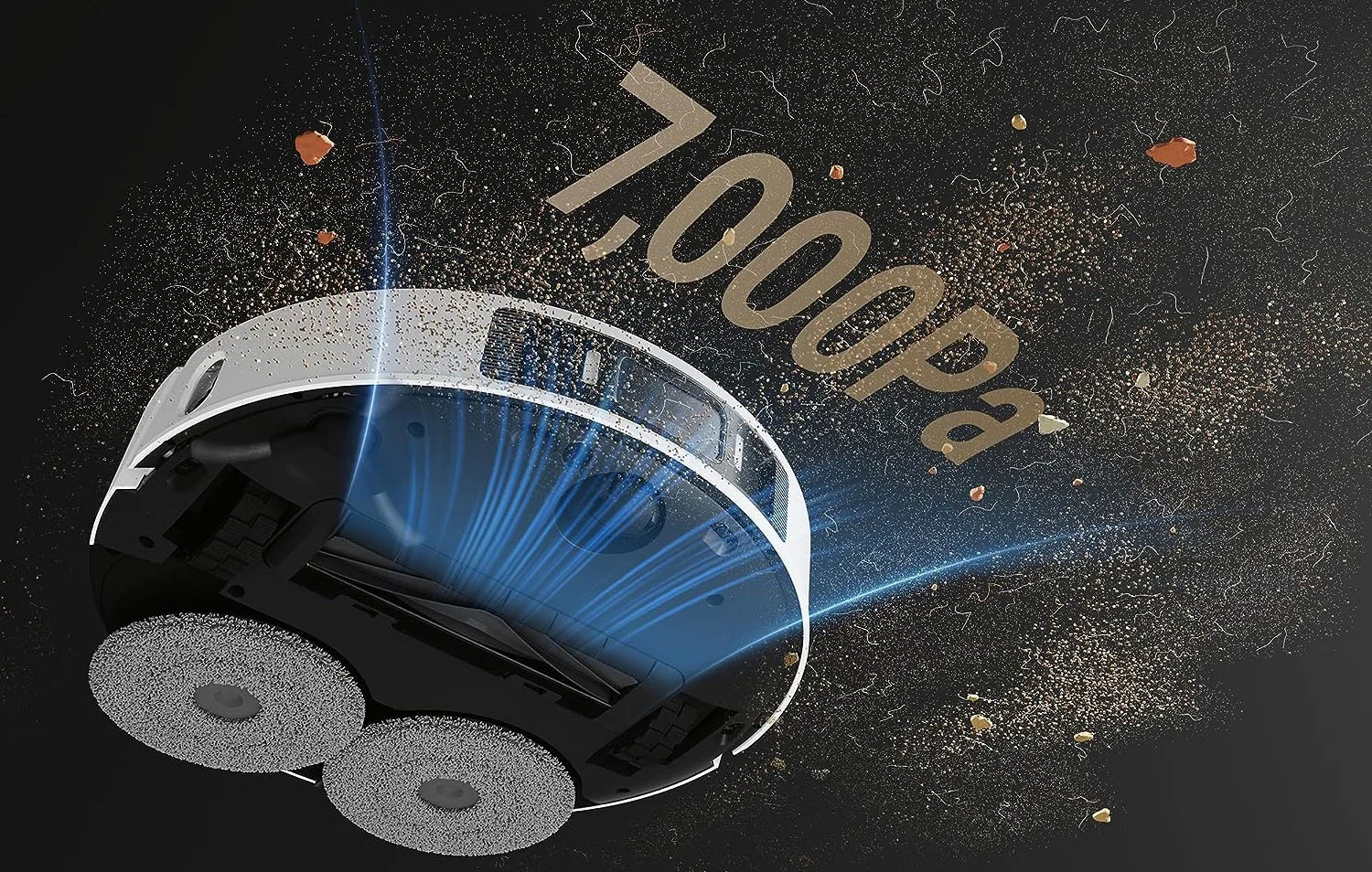 Aspirateur robot Dreame L20 Ultra : puissance d'apiration de 7000 Pa.