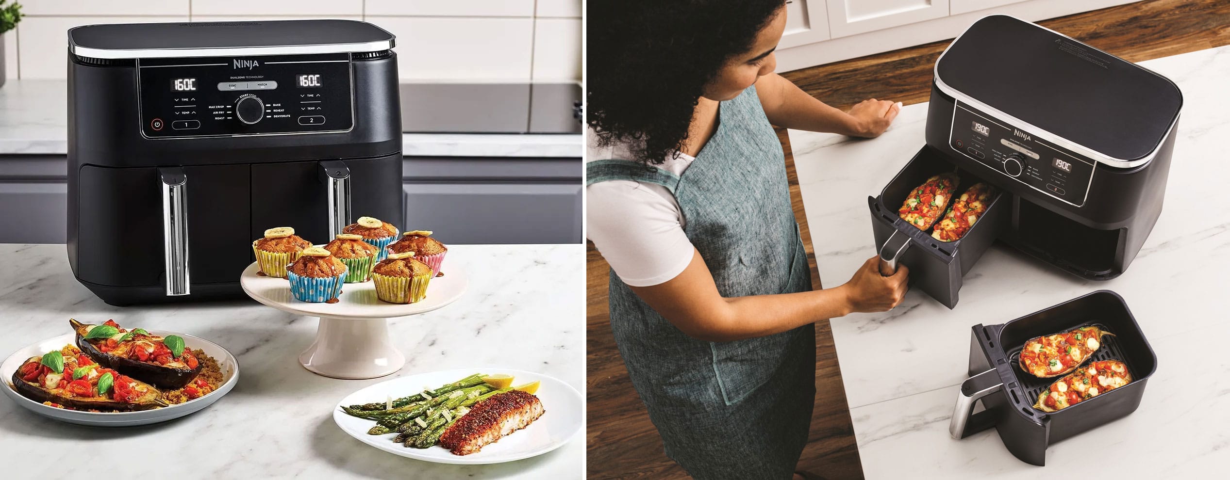 Friteuse à air chaud / Air fryer Ninja Max Pro AF400EU : température de cuisson réglable de 40°C à 240°C.