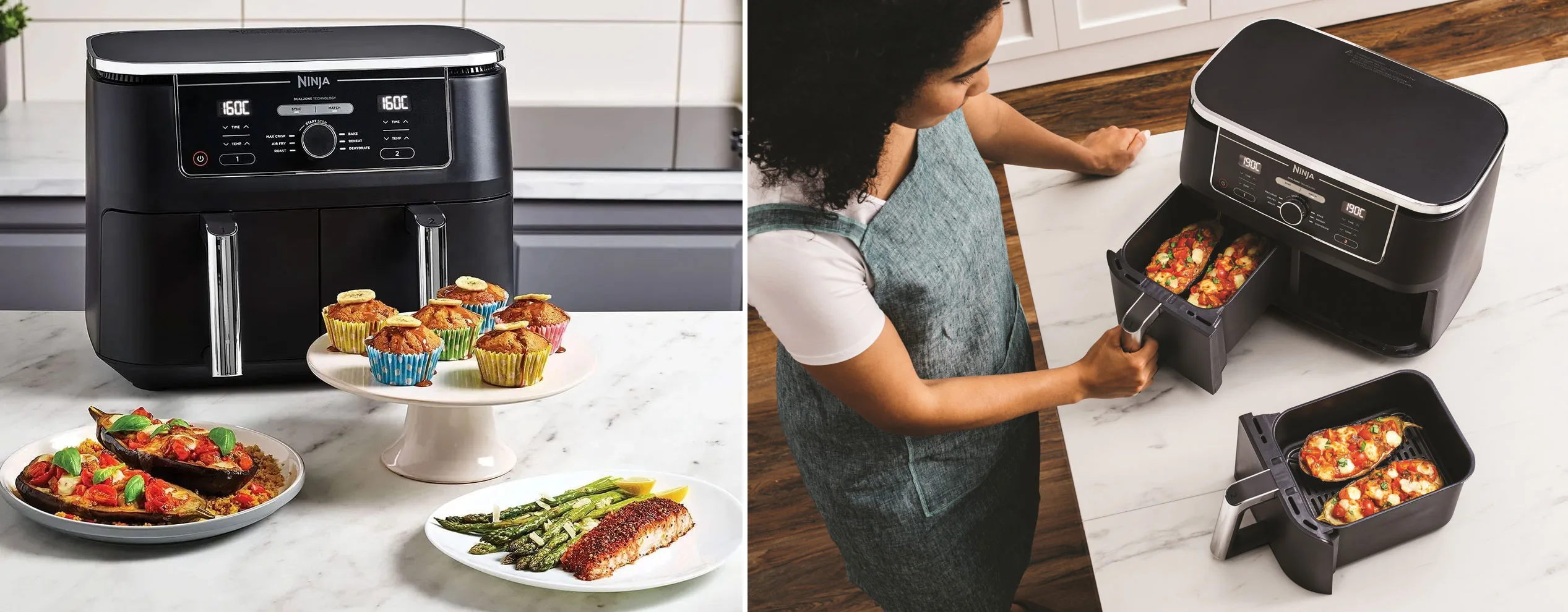 Friteuse à air chaud / Air fryer Ninja Max Pro AF400EU : température de cuisson réglable de 40°C à 240°C.