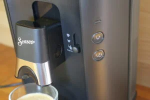 La Philips Senseo Maestro avec ses trois niveaux de boissons.
