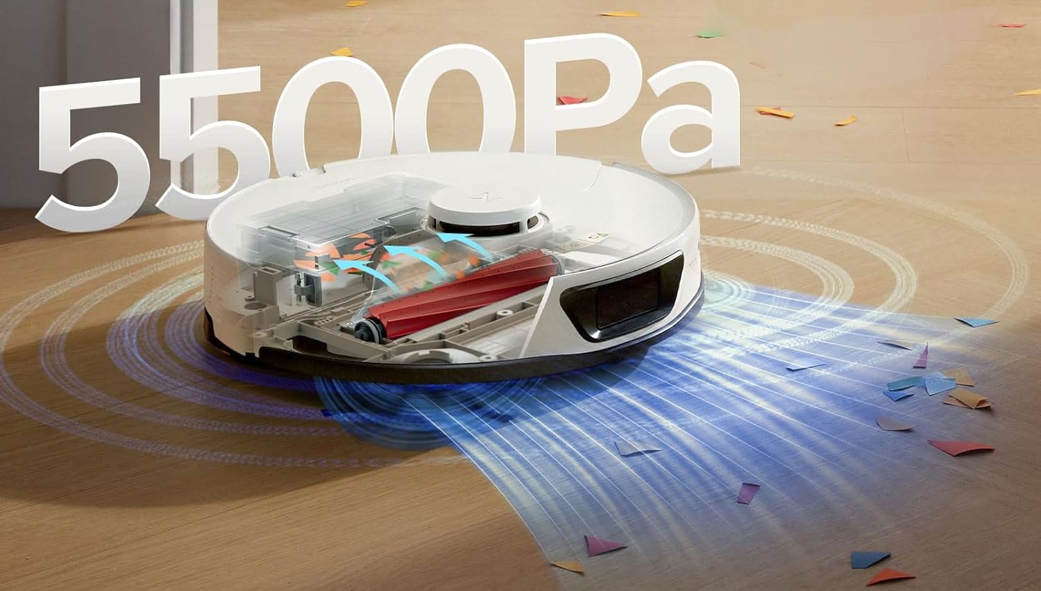 Aspirateur robot Roborock S7 Max Ultra : puissance d'aspiration de 5500 Pa.