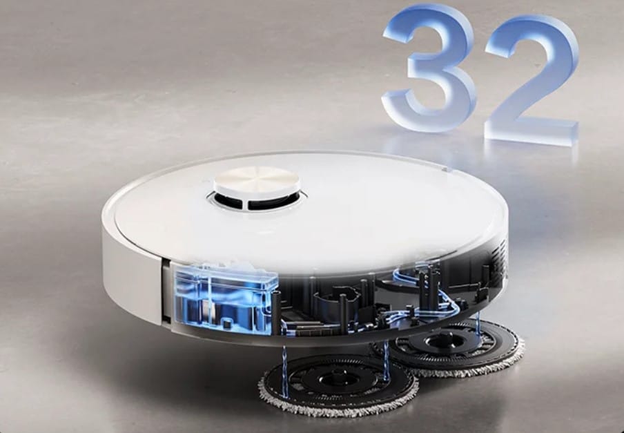 Aspirateur robot laveur Dreame X40 Ultra Complete : 32 niveaux d'humidité.