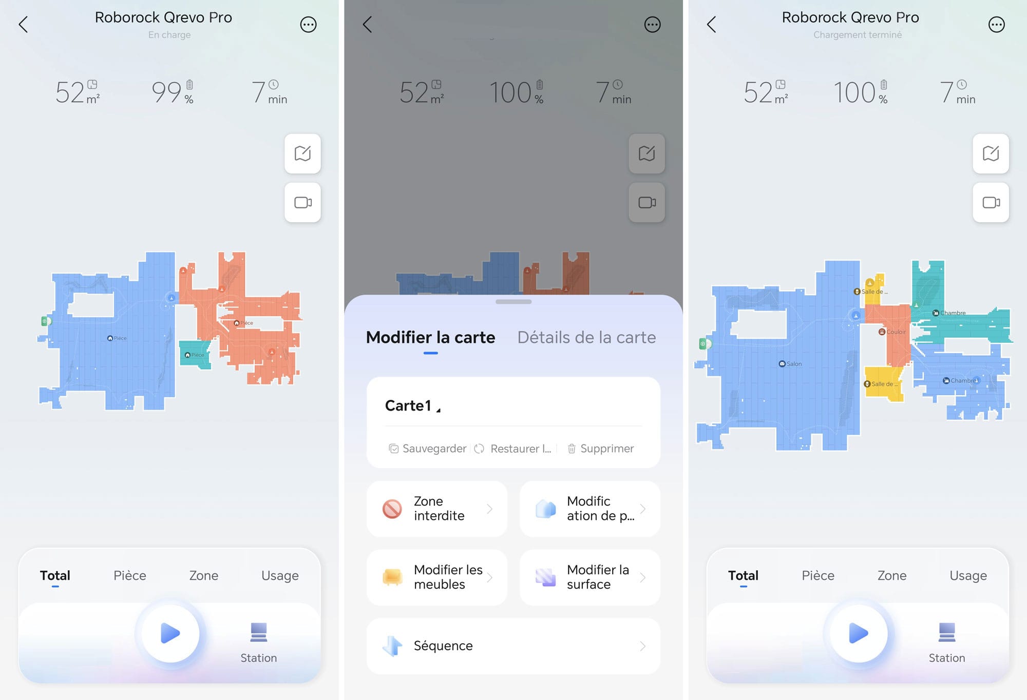 L’application Roborock est dépourvue de la fonctionnalité de surveillance à distance. (c) Labo Maison