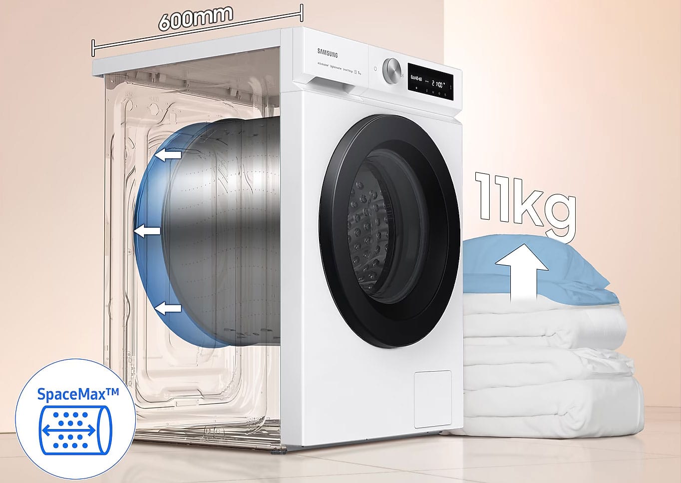 Lave linge Samsung WW11BB704 : uen capcité de 11 kg.