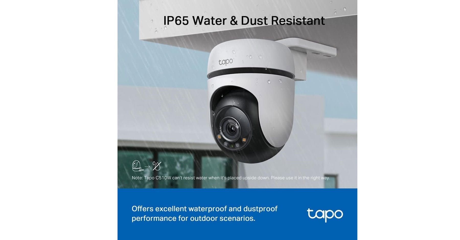 Caméra de surveillance TP-Link Tapo C510W : certification IP65.