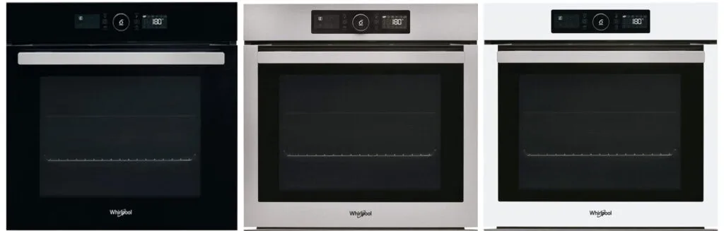 Four encastrable Whirlpool AKZ9629 disponible en trois coloris : noir, inox et blanc.