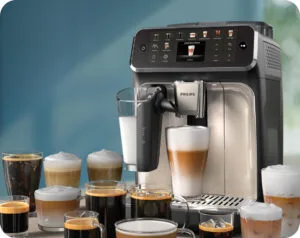La nouvelle Philips Série 5500 qui permet de préparer pas moins de 22 boissons à base de grains fraîchement moulus dont de nombreuses boissons glacées comme l’Iced Café Crema, l’Iced Cappuccino ou l’Iced Coffee.