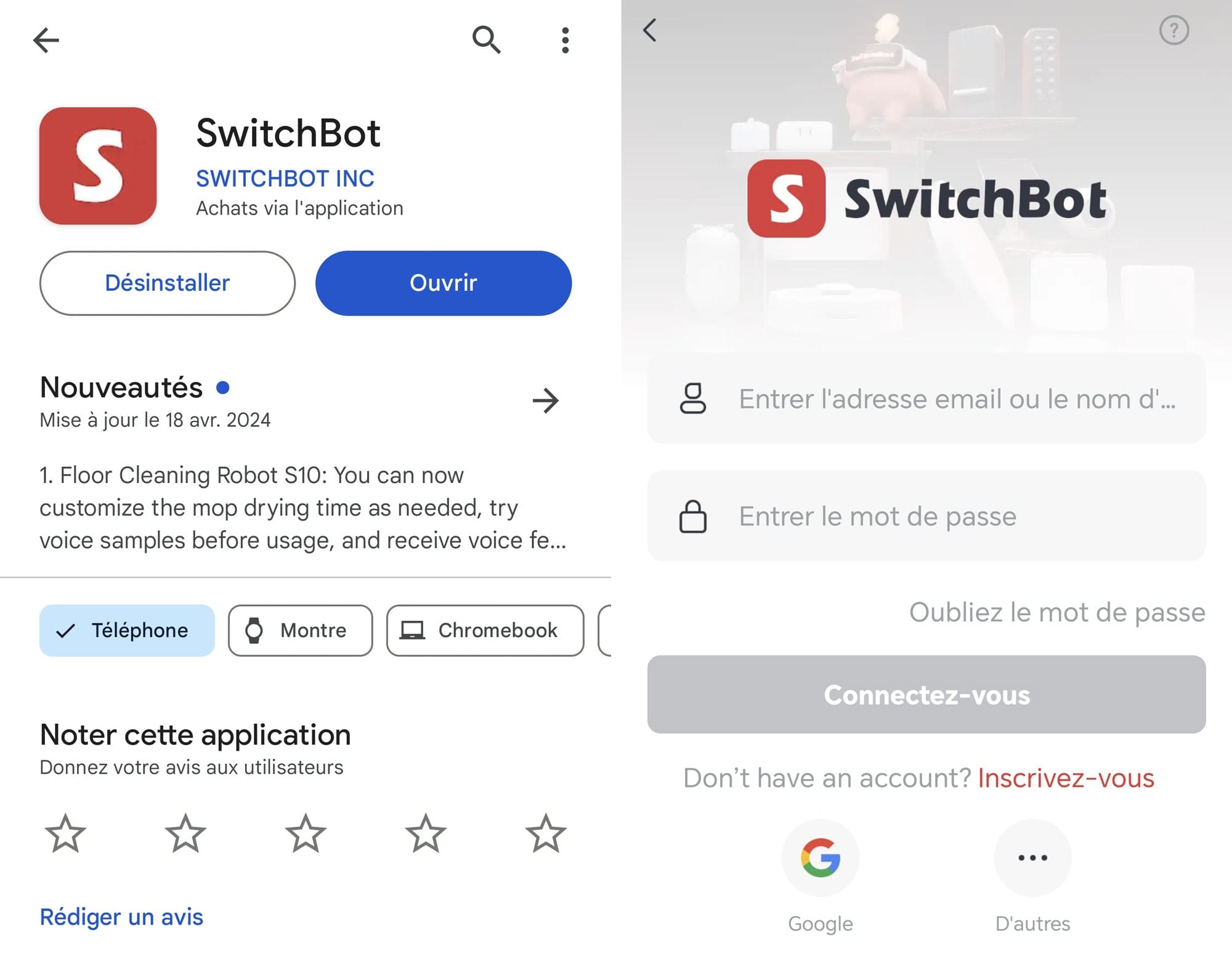 Télécharger l'application et créer un compte. Possibiliréde se connecter avec un compte Google, Apple ou Amazon.