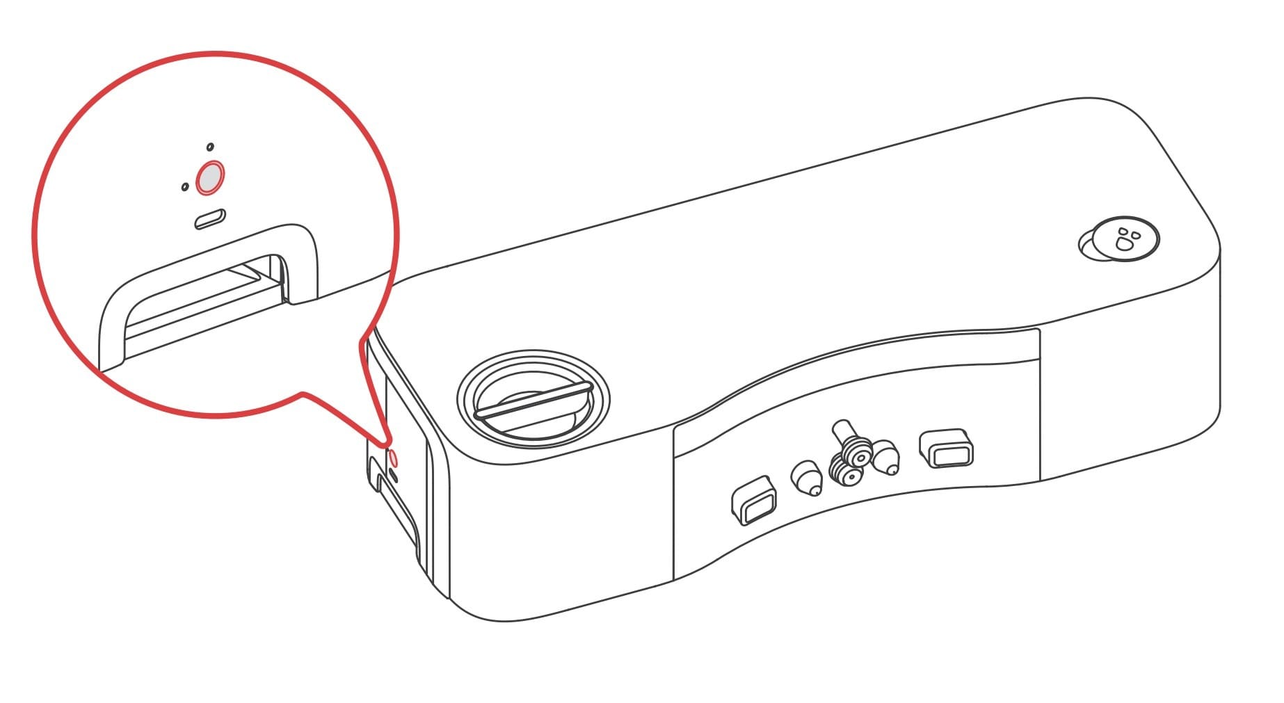 Le bouton de réinitialisation du Bluetooth est placé sur la gauche de la station. Pressez le au moins 2 secondes pour activer le processus.
