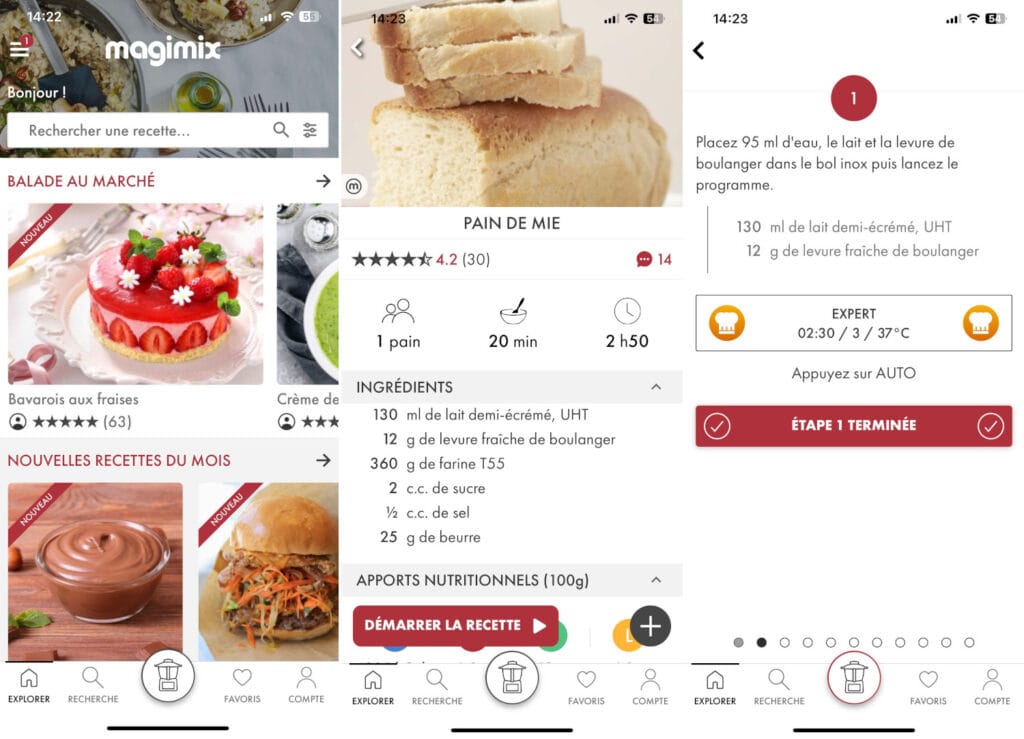 L'application Magimix dédiée aux recettes pour le robot cuiseur multifonction Cook Expert. (c) Labo Maison