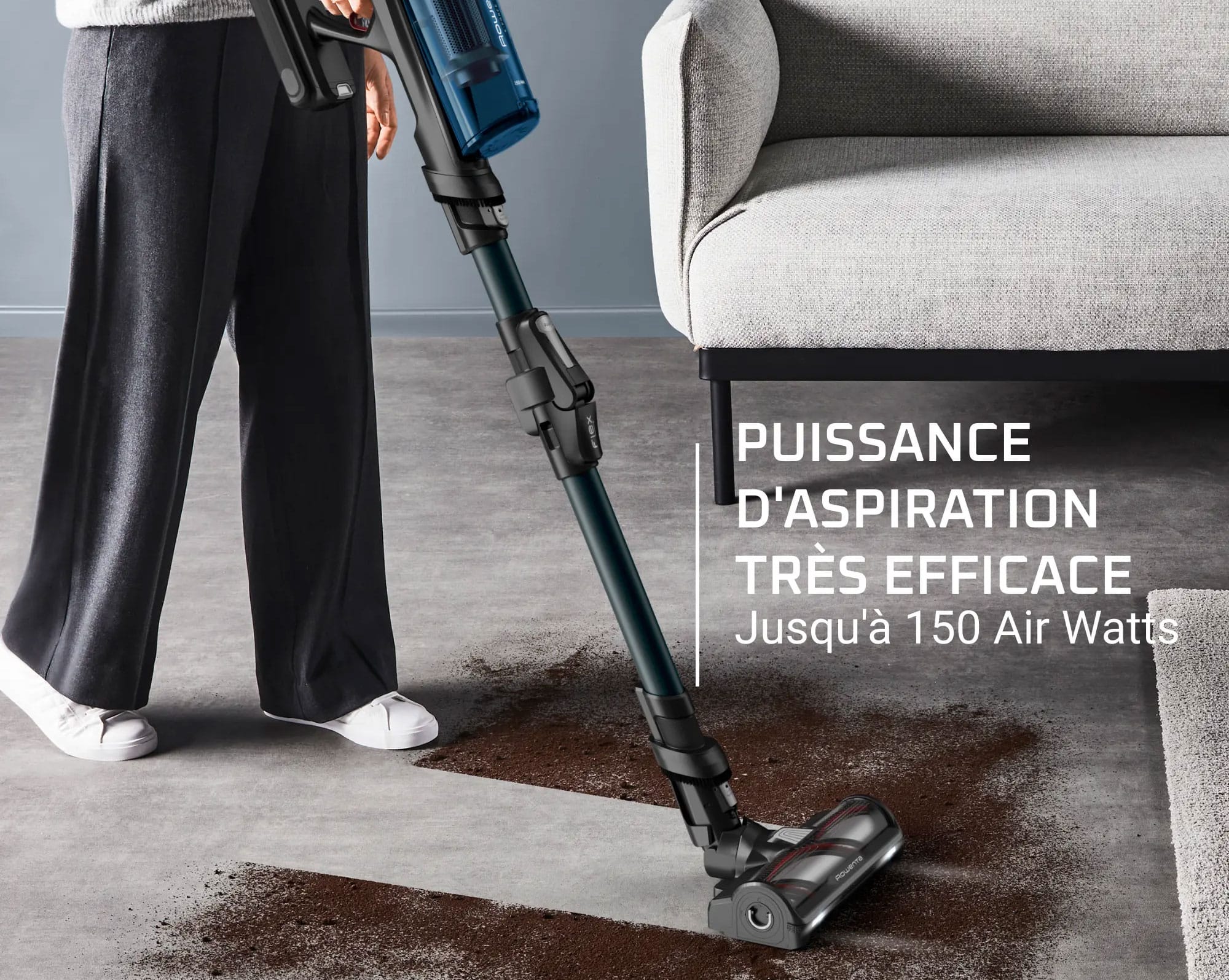 Une puissance d'apiration de 150 Air Watts.