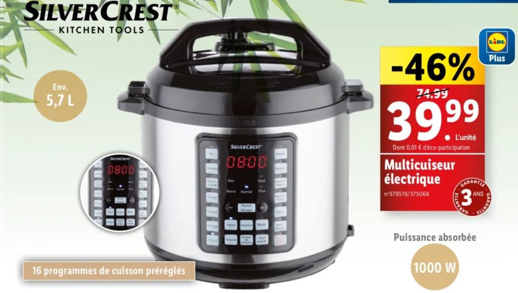 Lidl - promo sur le multicuiseur Silvercrest