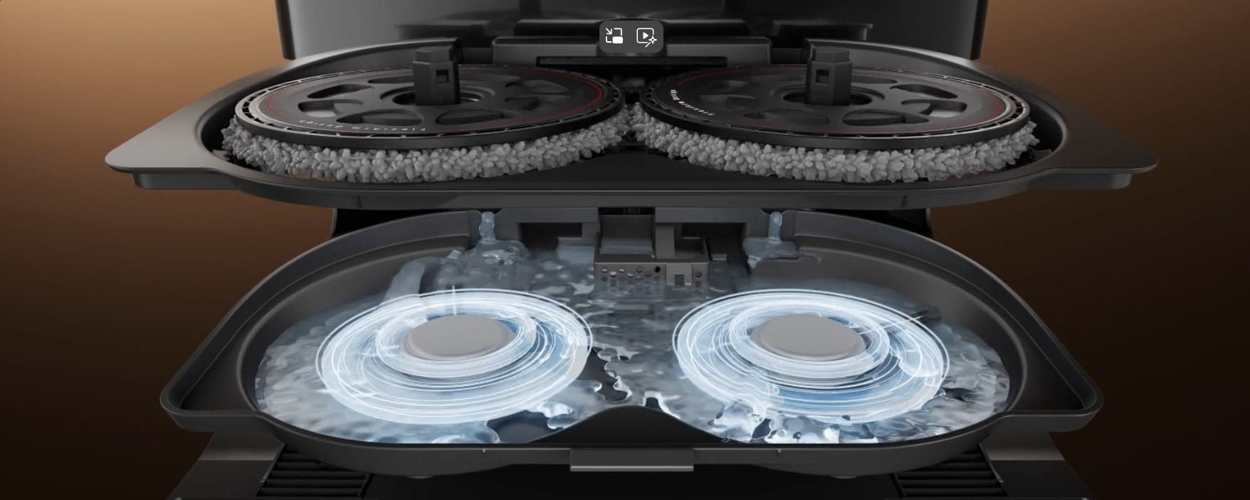 Roborock Qrevo Master : système de nettoyage automatique de la station d'accueil.