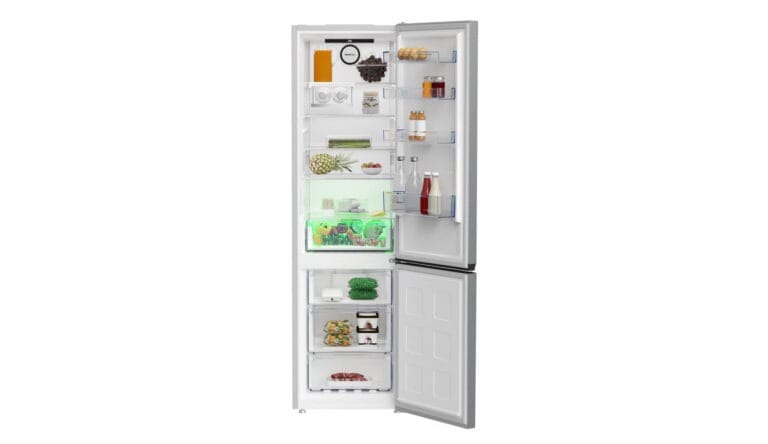 Beko B5RCNE405HXB, un réfrigérateur combiné classe D de 355 litres.