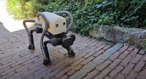 VERO : un chien robot aspirateur capable de détecter et d'aspirer des petits déchets.