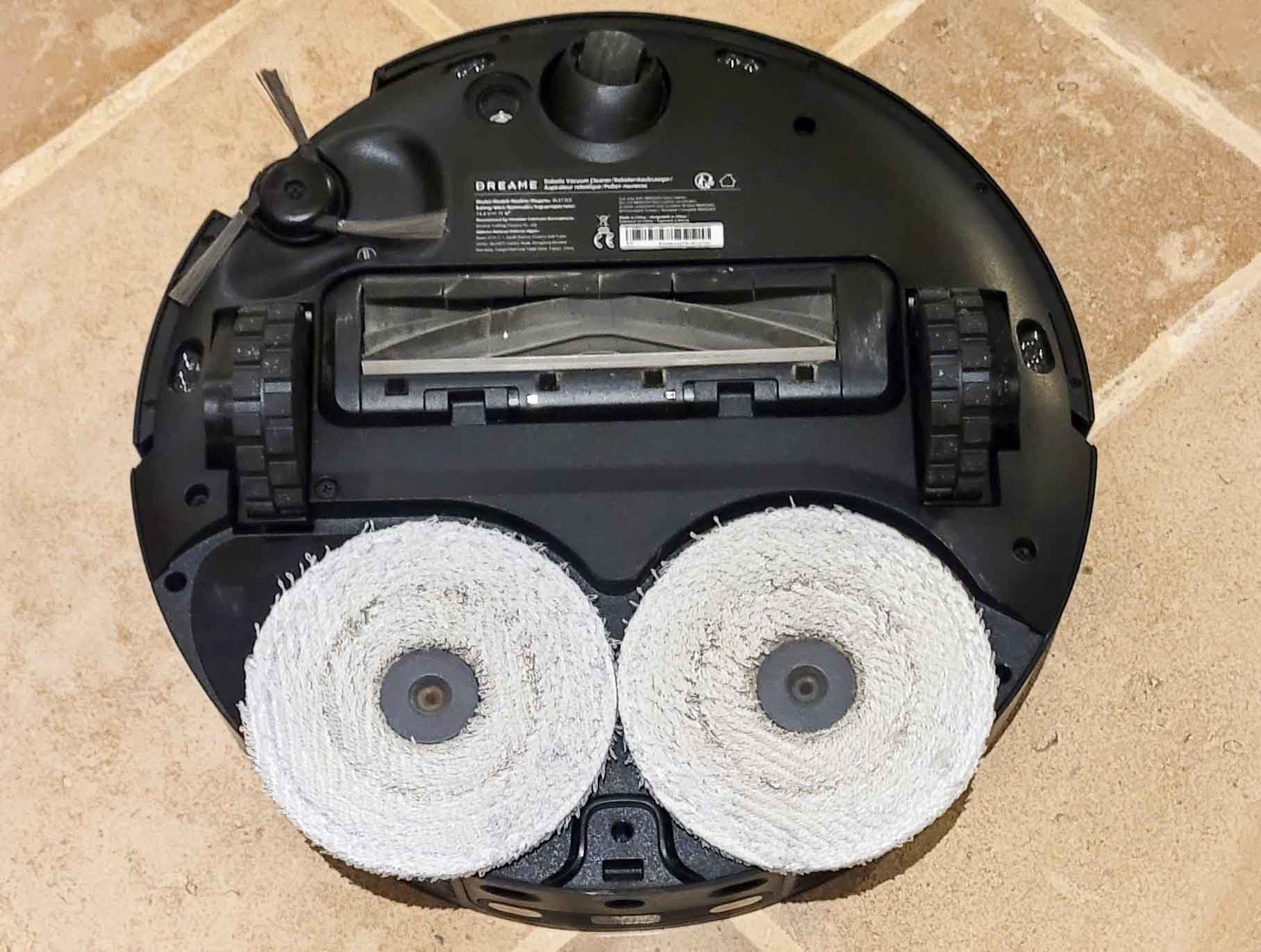 Serpillières rotatives de l'aspirateur robot Dreame X40 Master. (c) Labo Maison