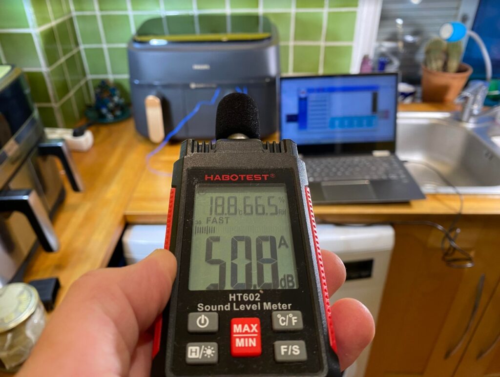 Mesure du bruit du airfryer Philips Double Compartiment Série 3000 (c) Labo Maison