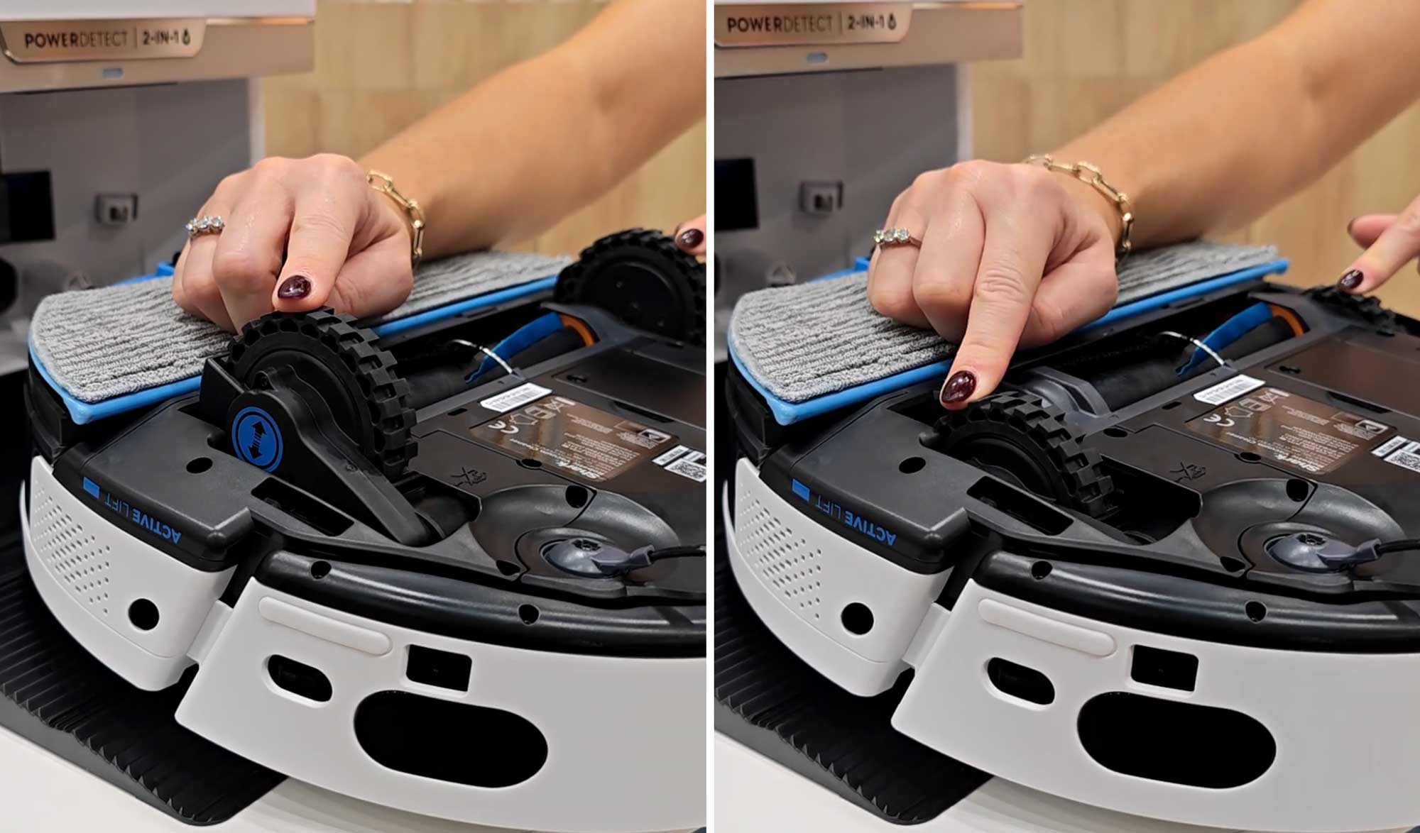 Levage automatique du robot de 20 mm quand il rencontre un obstacle ou un tapis.