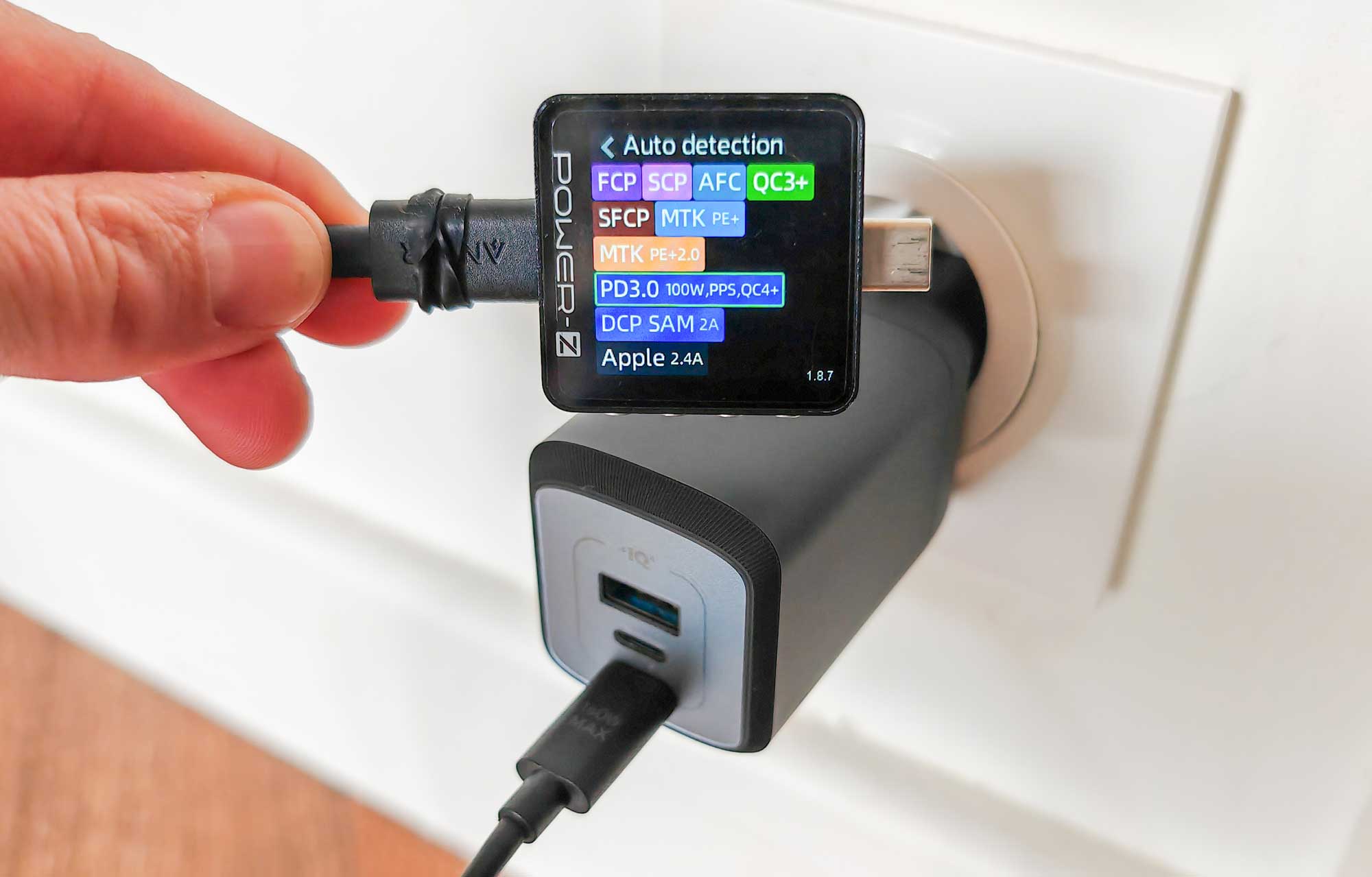 Technologies de charge rapide : PD 3.0 PPS, QC 3+, Samsung, Apple, Huawei, MTK-PE+. (c) Labo Maison