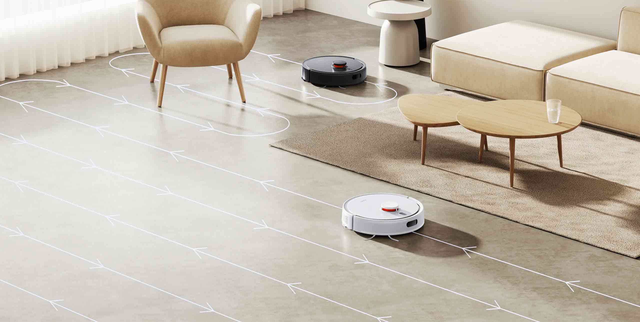 Le Xiaomi Robot Vacuum S20 suit un déplacement en forme de Y, censé améliorer l'efficacité du nettoyage de la serpillière.