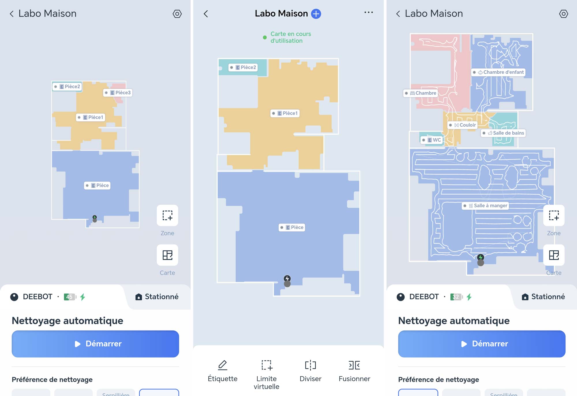 La cartographie est précise après ajustements manuels, mais la première tentative reste brouillonne. (c) Labo Maison