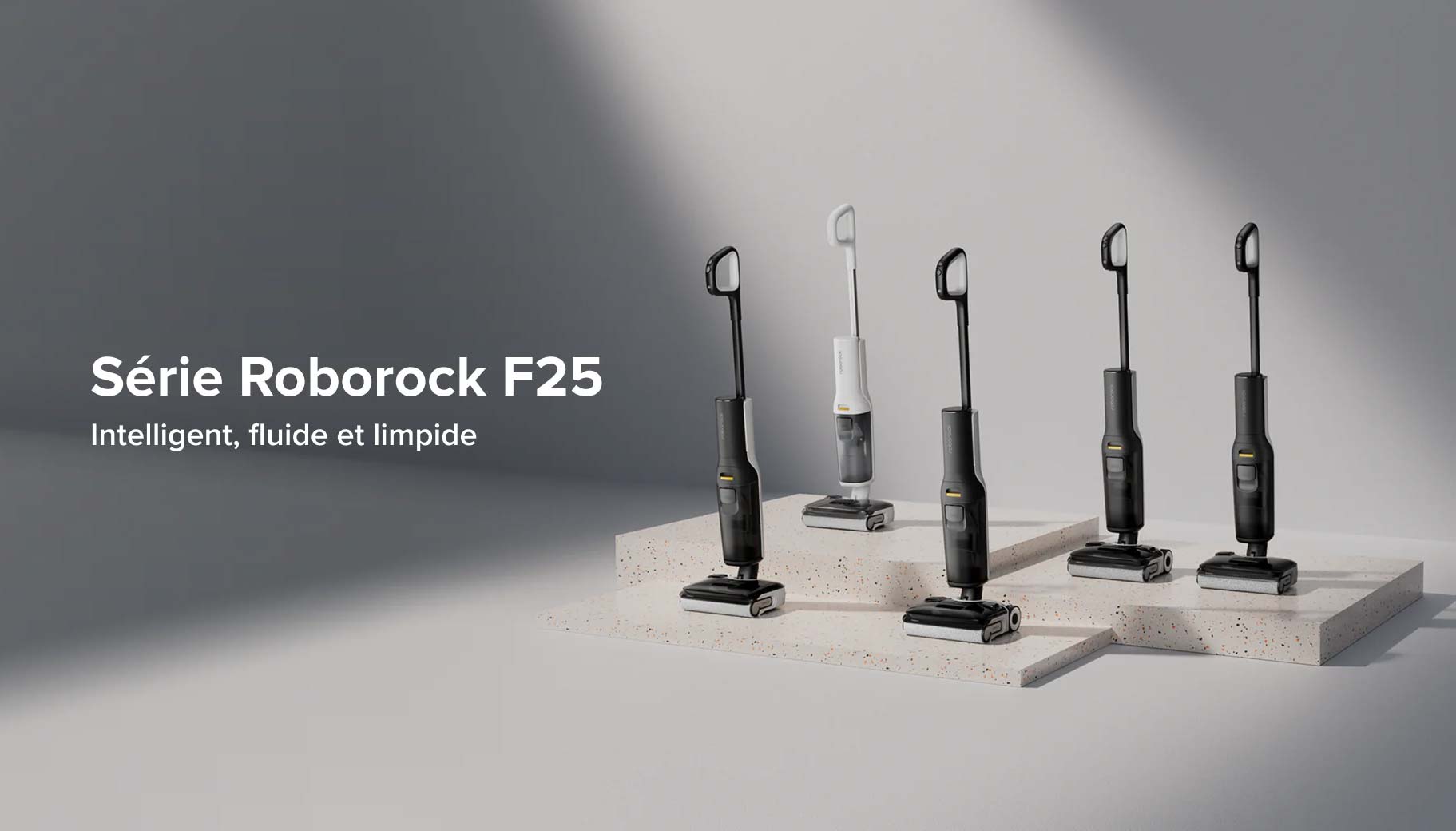 Gamme complète d'aspirateurs laveurs Roborock F25.