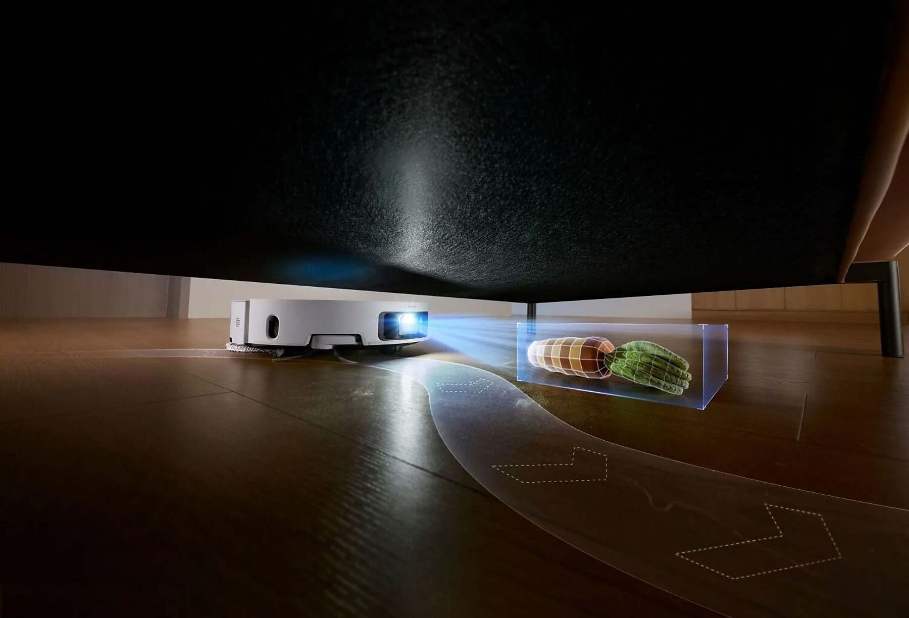 Le LiDAR rétractable à 360° du Dreame L50 Pro Ultra réduit sa hauteur sous 9 cm pour nettoyer sous les meubles.