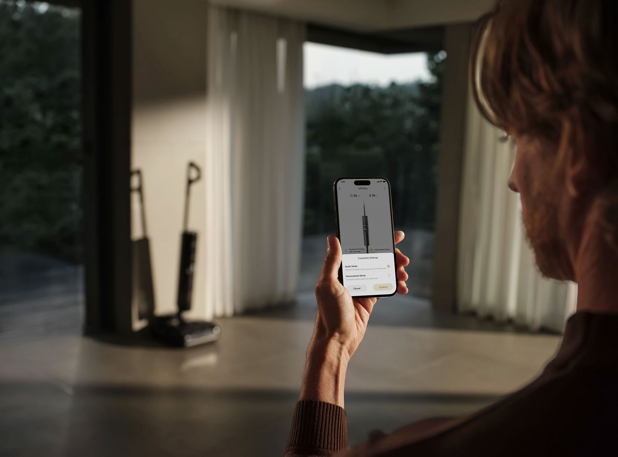 Le Dreame H15 Pro est compatible avec l’application DreameHome, permettant de personnaliser les réglages de nettoyage et de recevoir des rappels d’entretien.