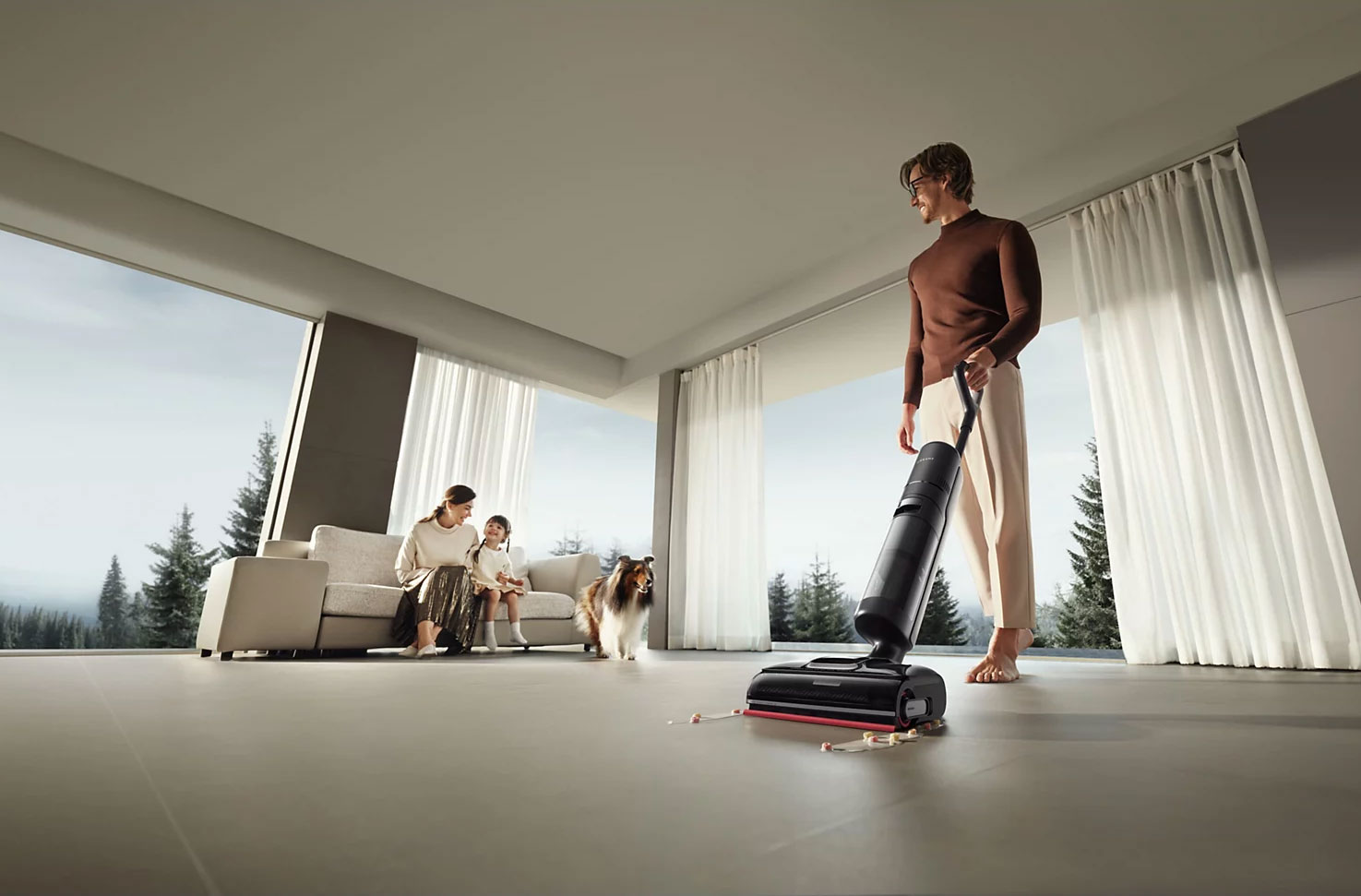Le Dreame H15 Pro est équipé d'une raclette intégrée qui s'abaisse lors du recul pour sécher le sol et éviter les traces. Ce mécanisme optimise le nettoyage près des murs et accélère le séchage.