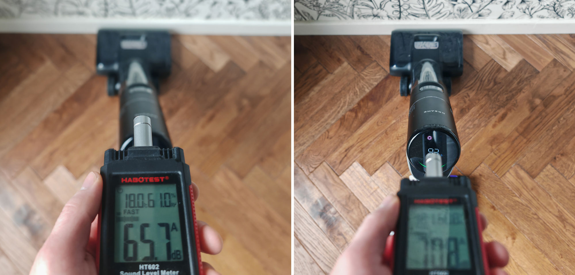 Le H15 Pro atteint 66 dB en standard et 70 dB en turbo. L’auto-nettoyage est également bruyant, ne pas le mettre dans un espace de vie. (c) Labo Maison