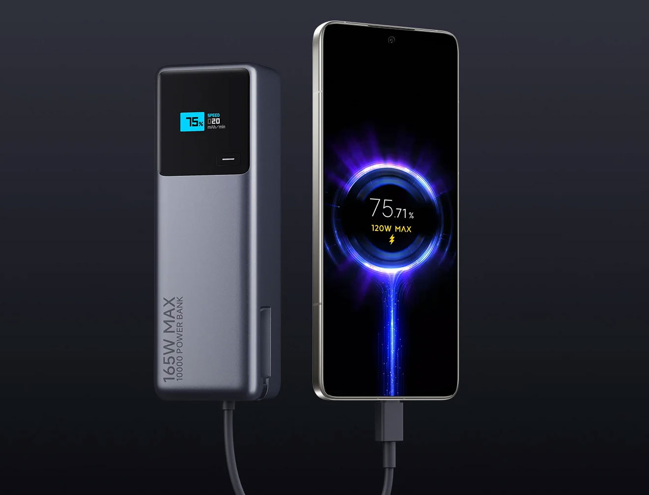 La Xiaomi Power Bank 165 W délivre 120 W sur son port principal, suffisant pour recharger un smartphone en un temps record.