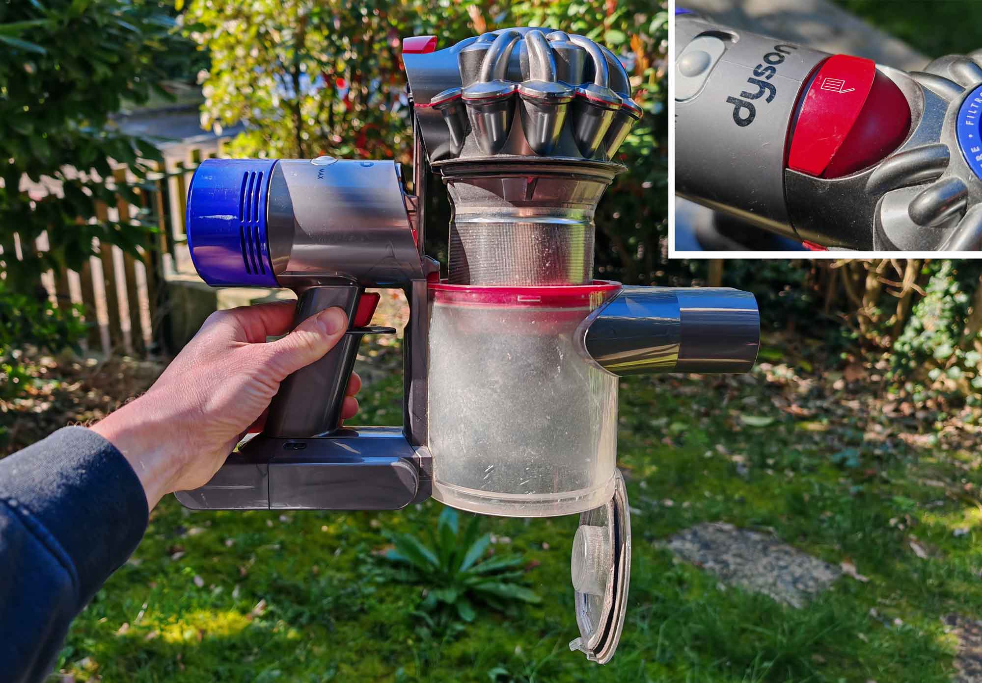 Le collecteur du Dyson V8 dispose d'une capacité de 0,54 litre. (c) Labo Maison