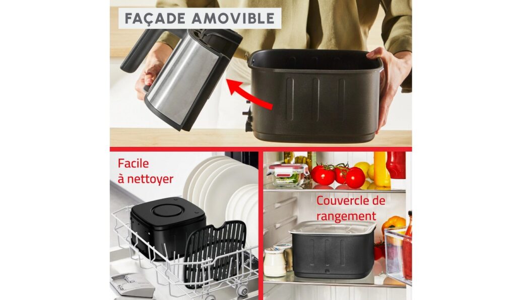 La façade amovible du Easy Fry Silence de Moulinex