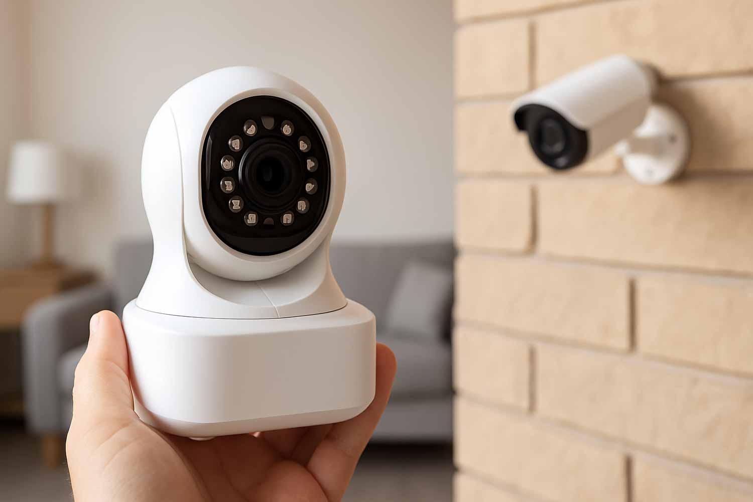 Caméra de surveillance : filaire ou sans fil, intérieure ou extérieure, elle filme et transmet des images en continu.