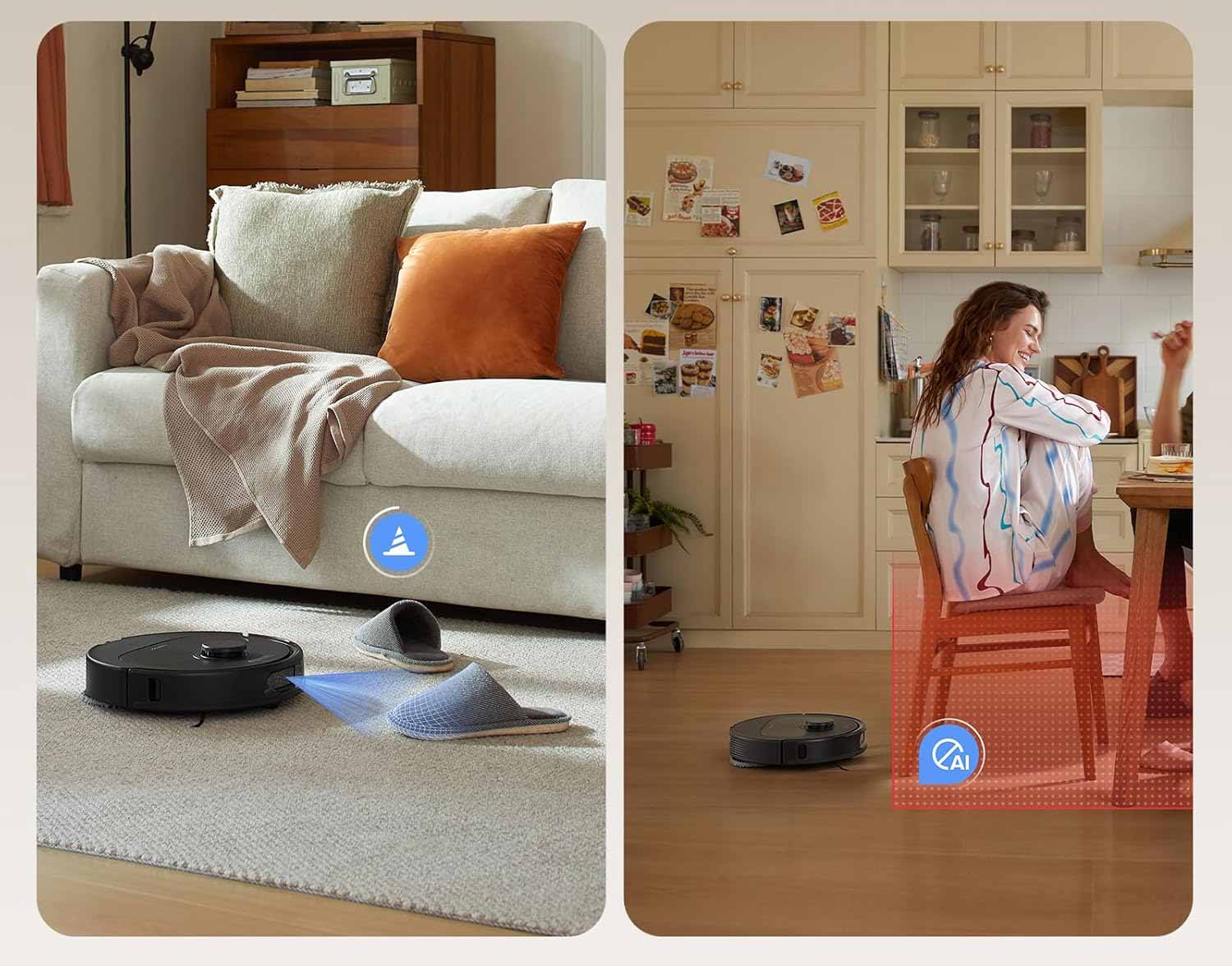 Détection et contournement intelligents des obstacles pour un nettoyage fluide sans blocage.