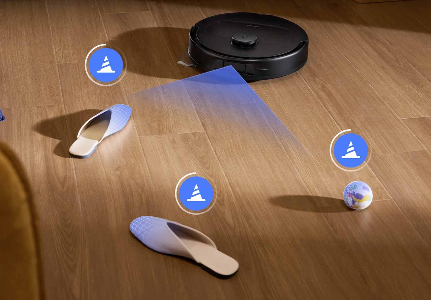 Technologie RéActive : détection et contournement intelligents des obstacles au sol.