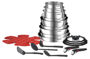 Batterie de cuisine Tefal Ingenio Cook Eat inox avec poignée amovible