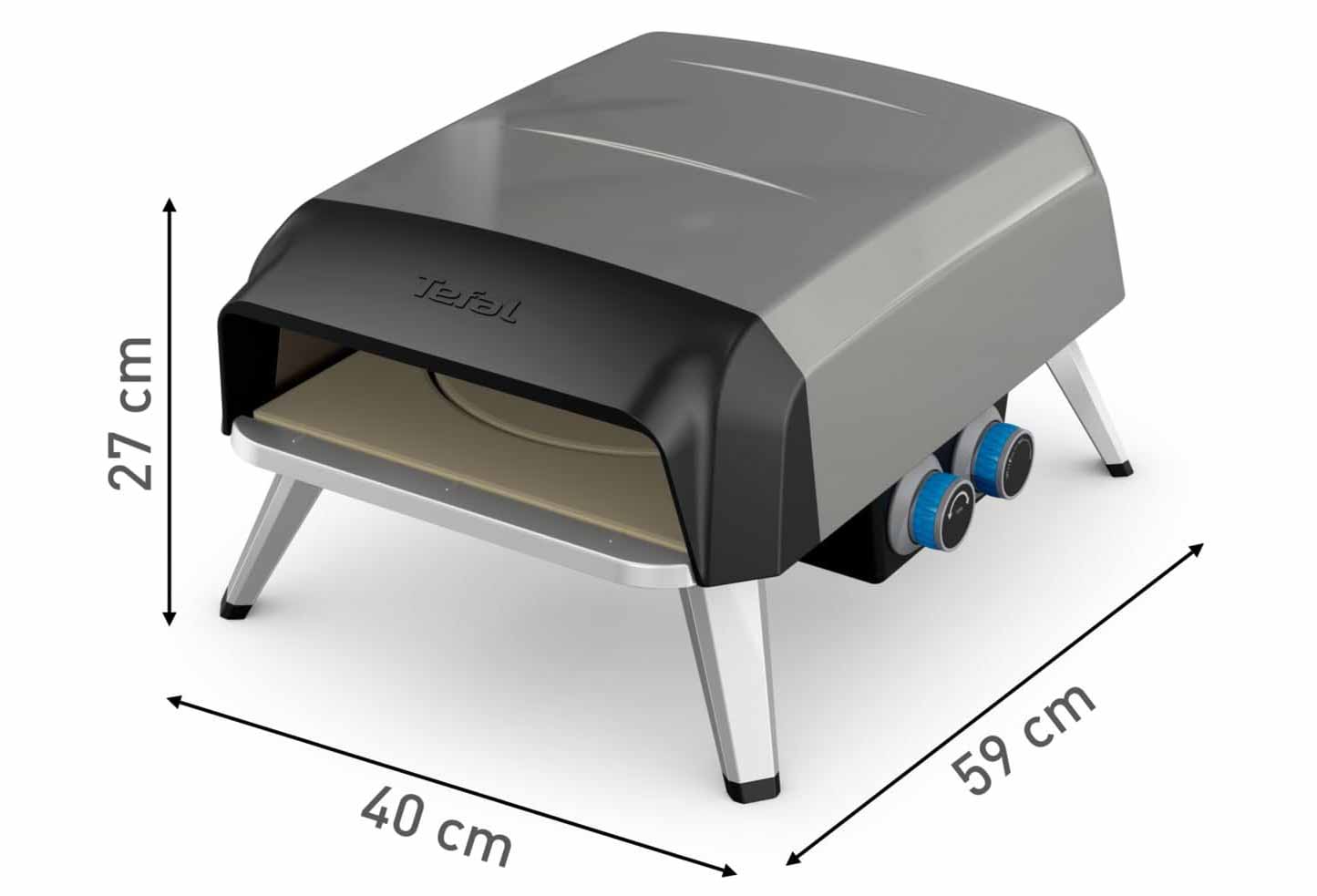 Format compact (69,5 x 49,3 x 35 cm) avec pieds pliables pour un rangement facile.