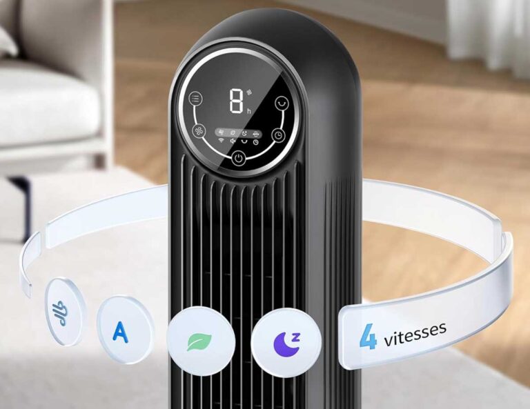 Réglage des 4 vitesses du ventilateur Dreo Nomad One